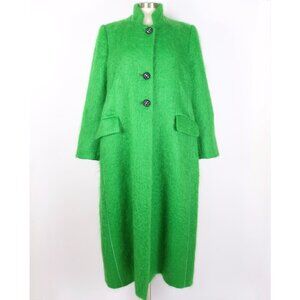 Giorgio Armani Black Label coat 50 US 14 coat long green $6800 mohair